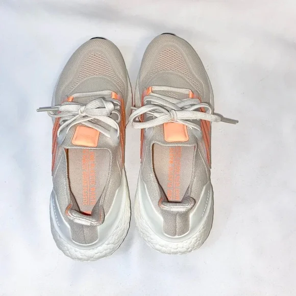 adidas Women's Athletic Shoes Beige with Peach Accents - Picture 8 of 16